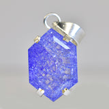 Fancy Cut 925 Sterling Silver 33.90 Ct Natural Sapphire CERTIFIED Gems Pendant