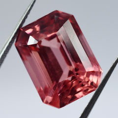 CERTIFIED 9.30 Ct Natural Padparadscha Sapphire Emerald Cut Loose Gemstone