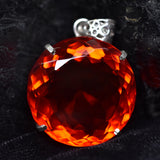 Lab Created Red Ruby 149 Ct Round Cut Certified Gems 925 Sterling Silver Pendant