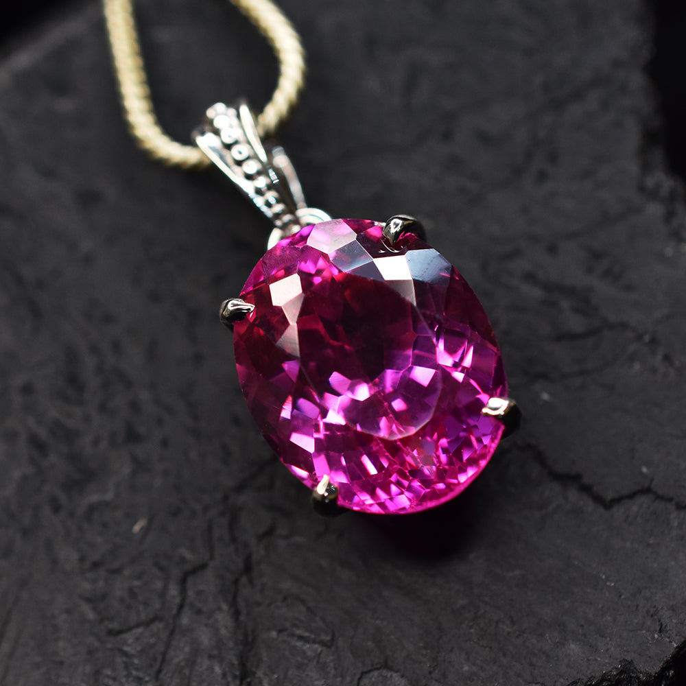 sterling silver sapphire pendant