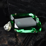 Colombian Green Emerald 105Ct Lab Created 925 Sterling Silver Fancy Gems Pendant