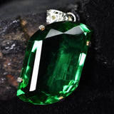 Colombian Green Emerald 105Ct Lab Created 925 Sterling Silver Fancy Gems Pendant