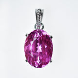 29.55 Ct NATURAL Pink Sapphire 925 CERTIFIED Sterling Silver Oval Shape Pendant