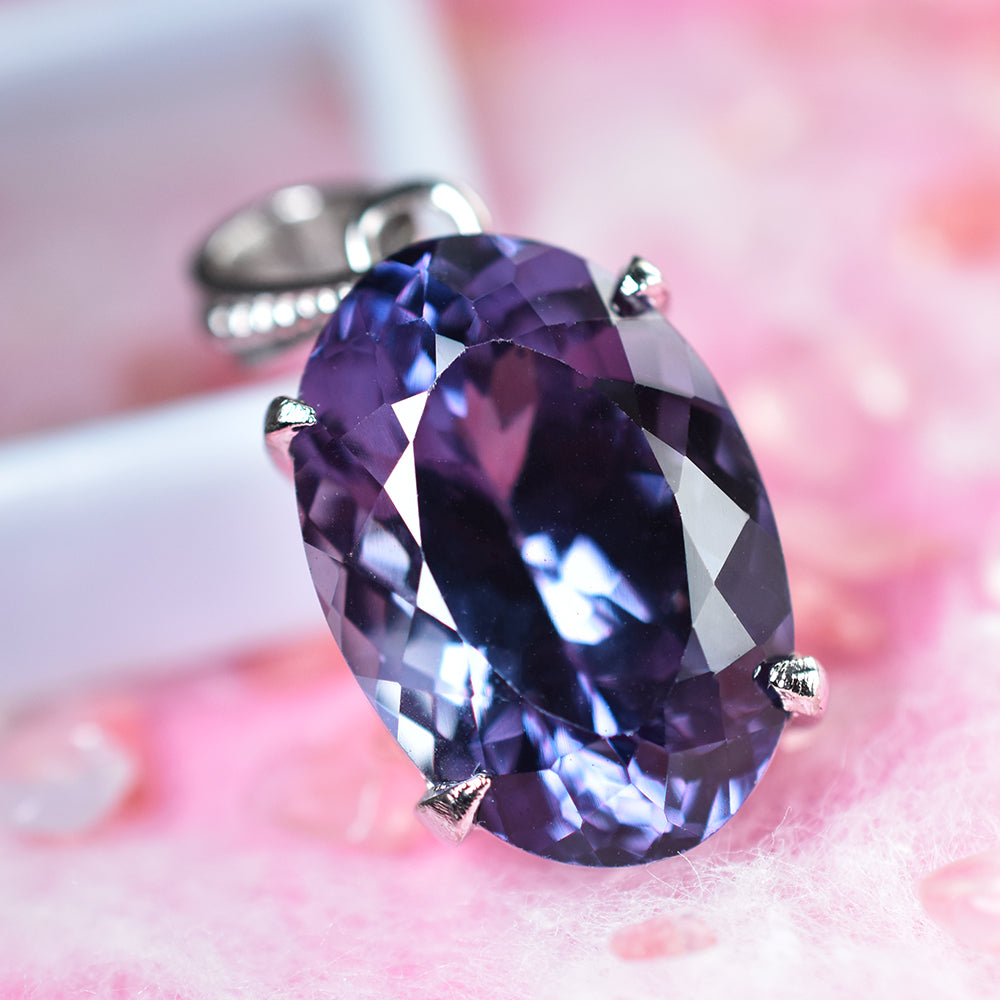 35.20 Ct Color Change Natural CERTIFIED Oval Alex 925 Sterling Silver Pendant