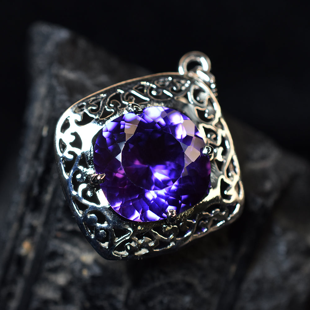 925 Sterling Silver 34 Ct Pendant Color Change Sapphire Natural CERTIFIED Gems