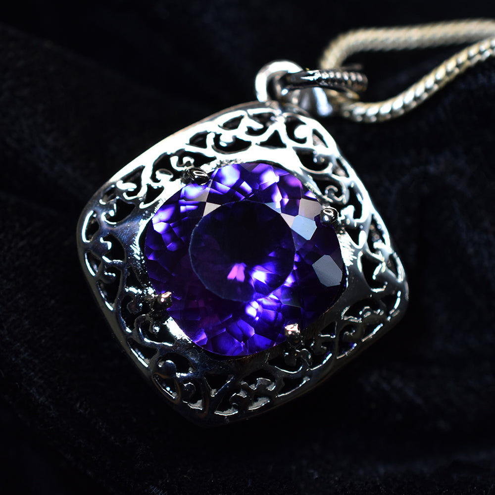 925 Sterling Silver 34 Ct Pendant Color Change Sapphire Natural CERTIFIED Gems