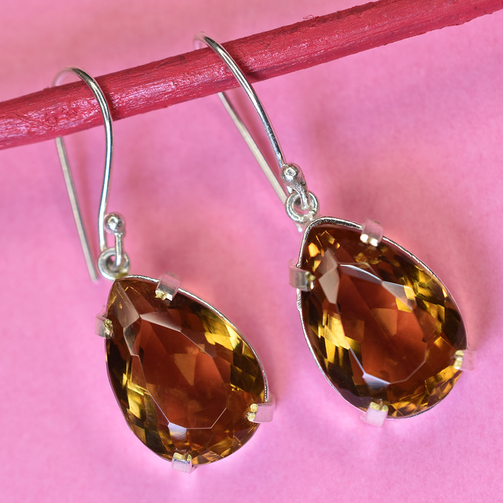 Natural 65.55 Ct CERTIFIEED 7 Color Change Alexandrite PEAR Earring Pair Gems