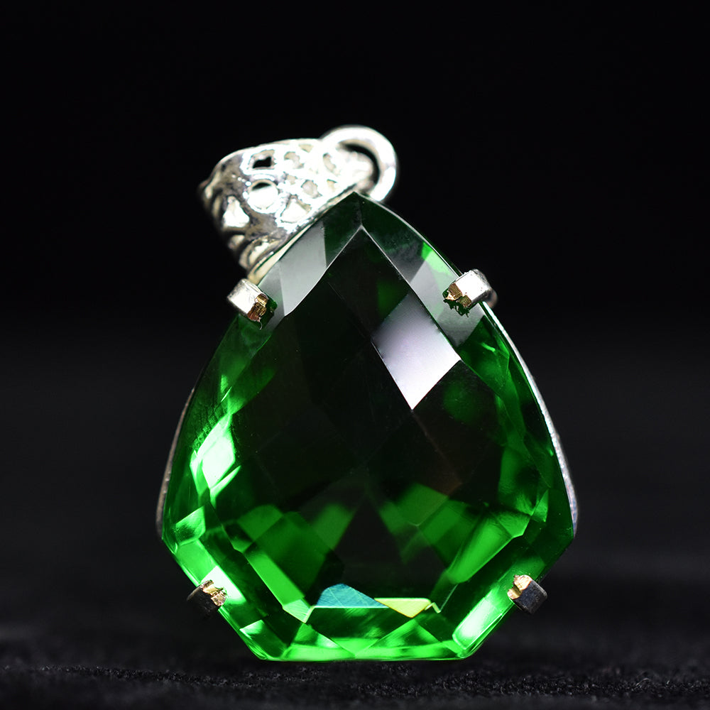 sterling silver emerald pendant