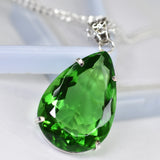 A+ Certified Green Emerald 78.85 Ct Lab Created Pear Gemstone Pendant Jewelry