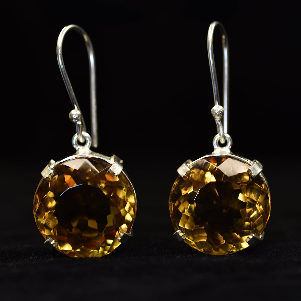 A+ CERTIFIED Natural 72.65 Ct 7 Color Alex Round Cut Gemstone Earring Pair