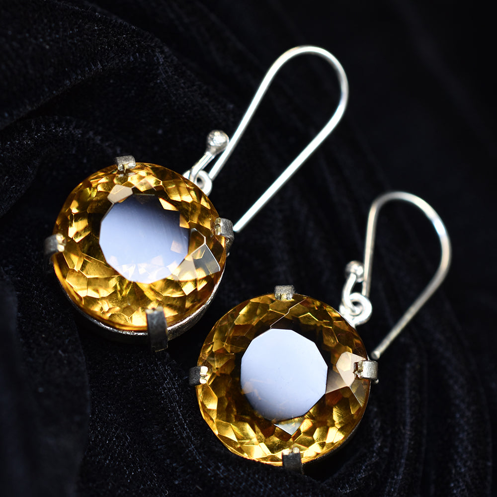 A+ CERTIFIED Natural 72.65 Ct 7 Color Alex Round Cut Gemstone Earring Pair
