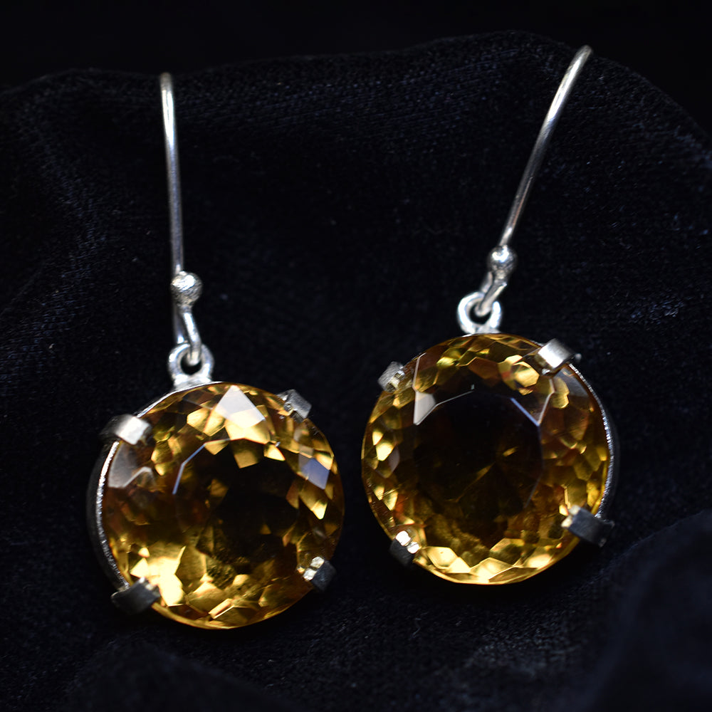 A+ CERTIFIED Natural 72.65 Ct 7 Color Alex Round Cut Gemstone Earring Pair