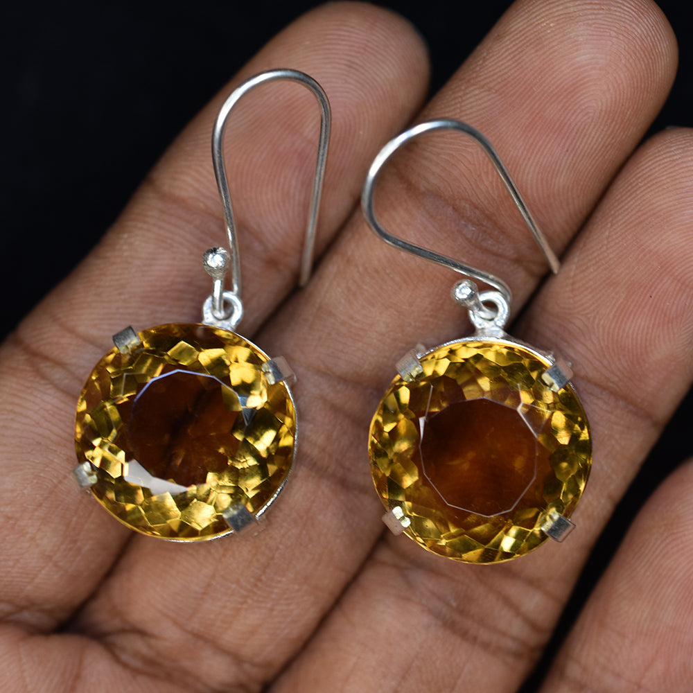 A+ CERTIFIED Natural 72.65 Ct 7 Color Alex Round Cut Gemstone Earring Pair