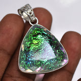 Lab Created 68.45 Ct Trillion Cut Monarch Opal Certified Rare Gemstone Pendant