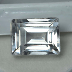 9.00 Ct Natural Ceylon Sapphire White Emerald Cut CERTIFIED Loose Gemstone