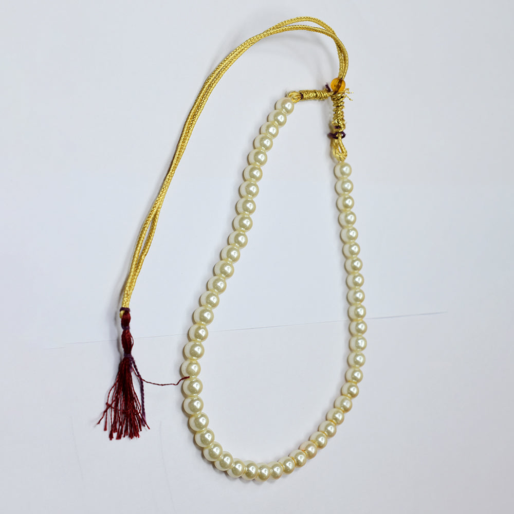 Natural Pearl 172.29 Ct Round with Adjustable Gold Thread 50 Gems Clasp Jewelry