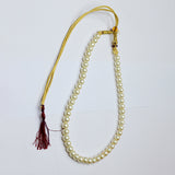 Natural Pearl 172.29 Ct Round with Adjustable Gold Thread 50 Gems Clasp Jewelry