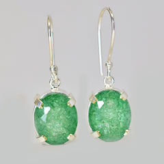 Colombian Natural Green Emerald 51 Ct Oval CERTIFIED 925 Starling Silver Earring