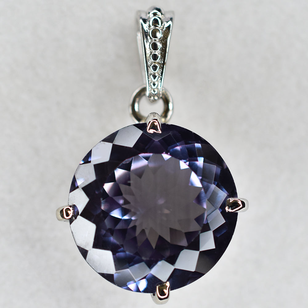 925 Sterling Silver Natural Pendant 36 Ct Color Change Alexandrite CERTIFIED