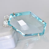 CERTIFIED Lab Created 126 Ct Aquamarine Fancy 925 Sterling Silver Pendant Gems