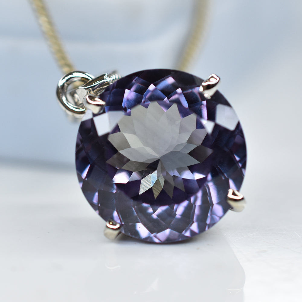 925 Sterling Silver Natural Pendant 36 Ct Color Change Alexandrite CERTIFIED