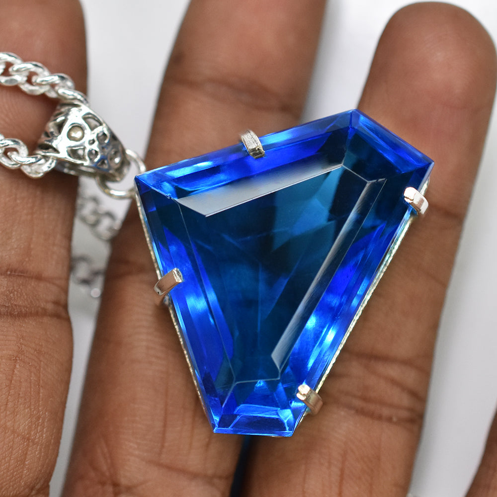 sterling silver topaz pendant