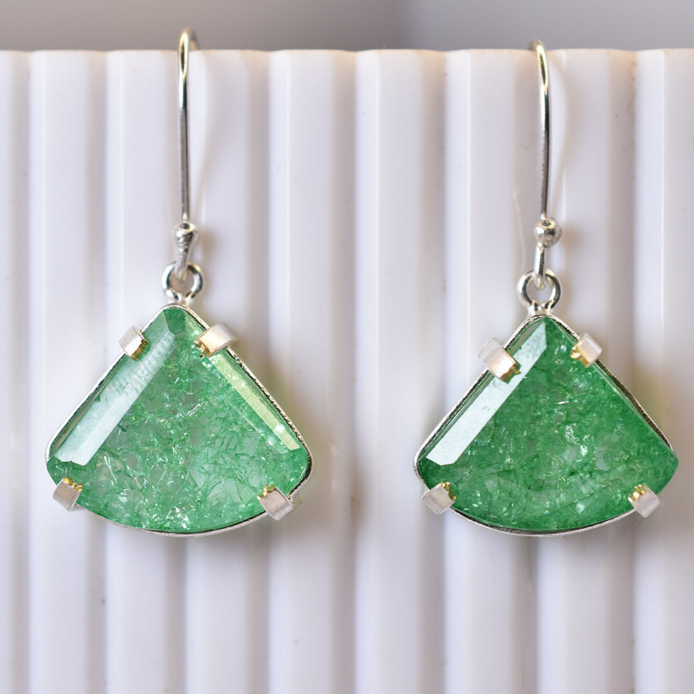 Natural Green Emerald 63 Ct CERTIFIED Fancy 925 Sterling Silver Stone Earring