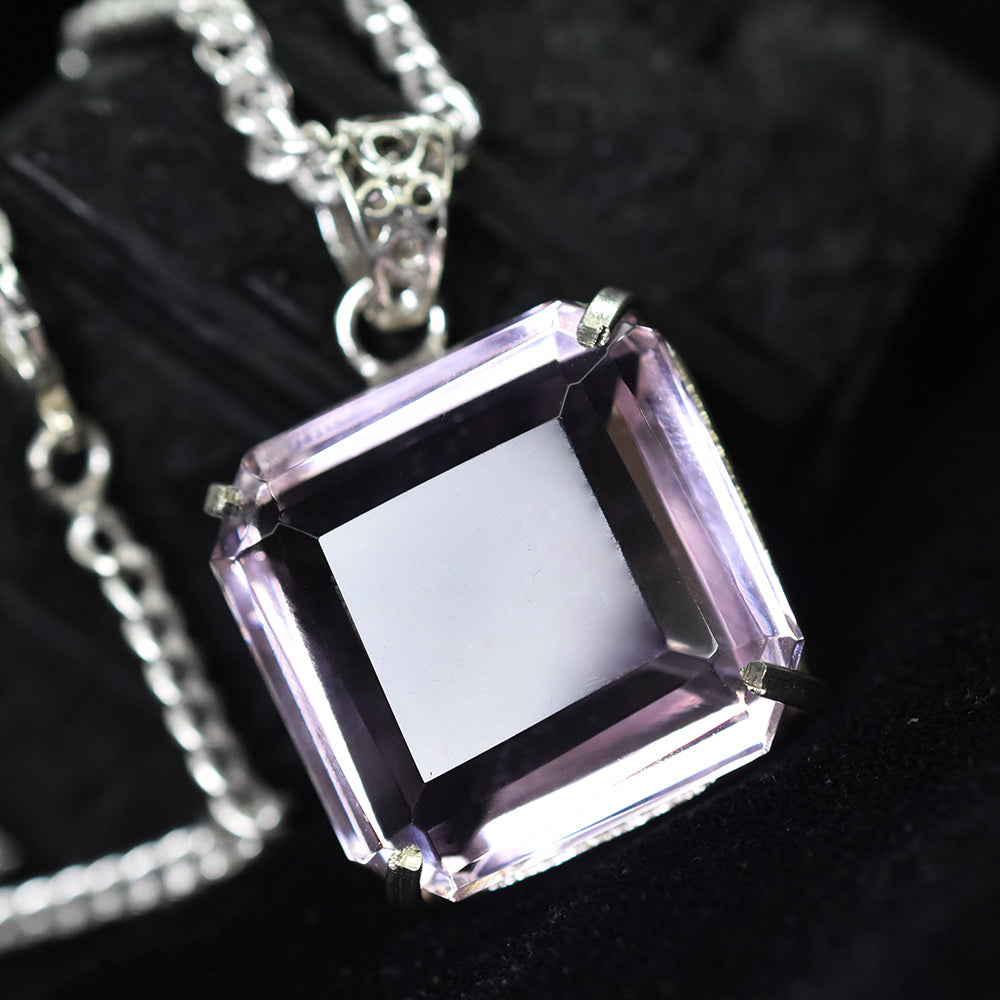 A+ Quality Certified Square 93.35 Ct Lab Created Pink Sapphire Pendant Gemstone