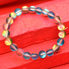 Best Offer White Mystic Aura Quartz Bracelet, Crystal Bracelet, Healing Bracelet, Iridescent Bracelet, Angel Aura Quartz Bracelet Gift For Mom