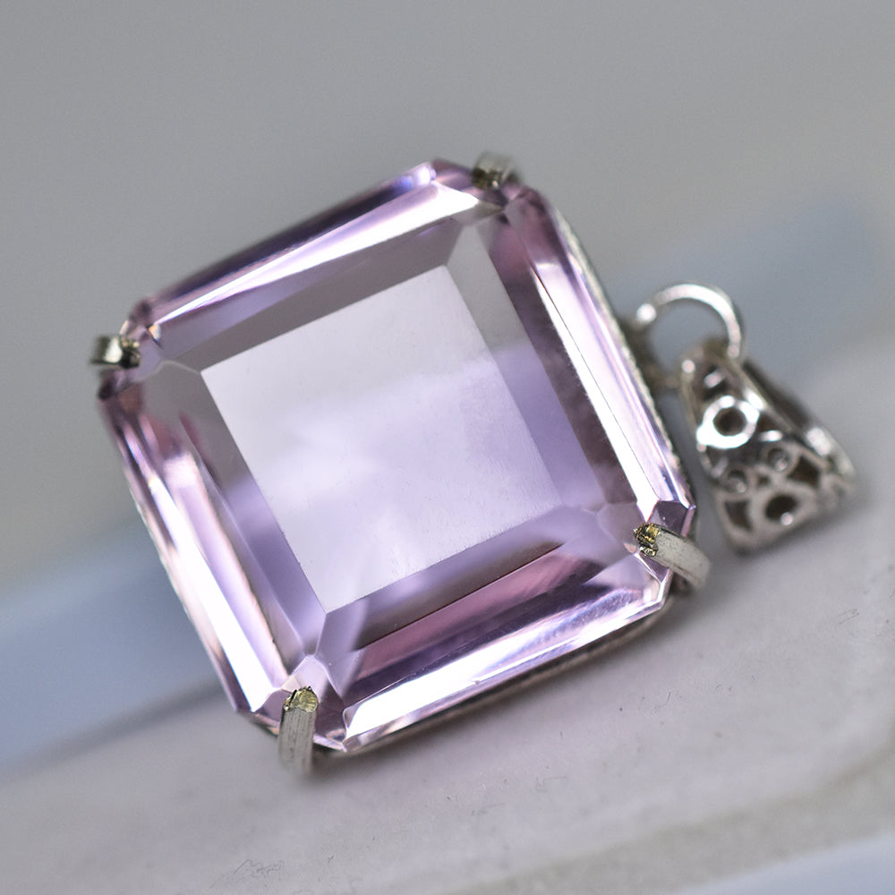 A+ Quality Certified Square 93.35 Ct Lab Created Pink Sapphire Pendant Gemstone
