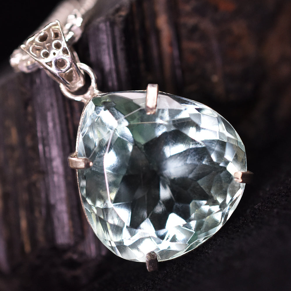 Lab Created 925 Sterling Silver 74 Ct Perfect Pear Cut CERTIFIED Gems Pendant