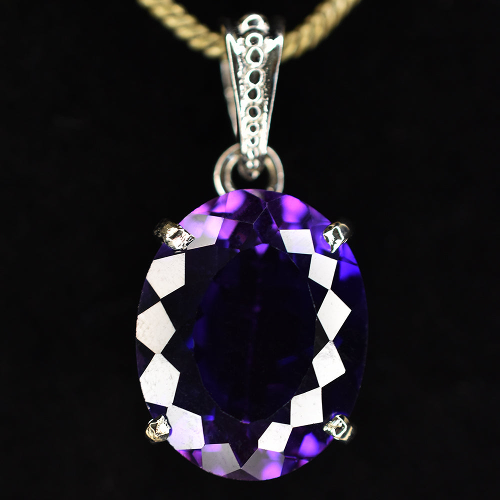 sterling silver sapphire pendant