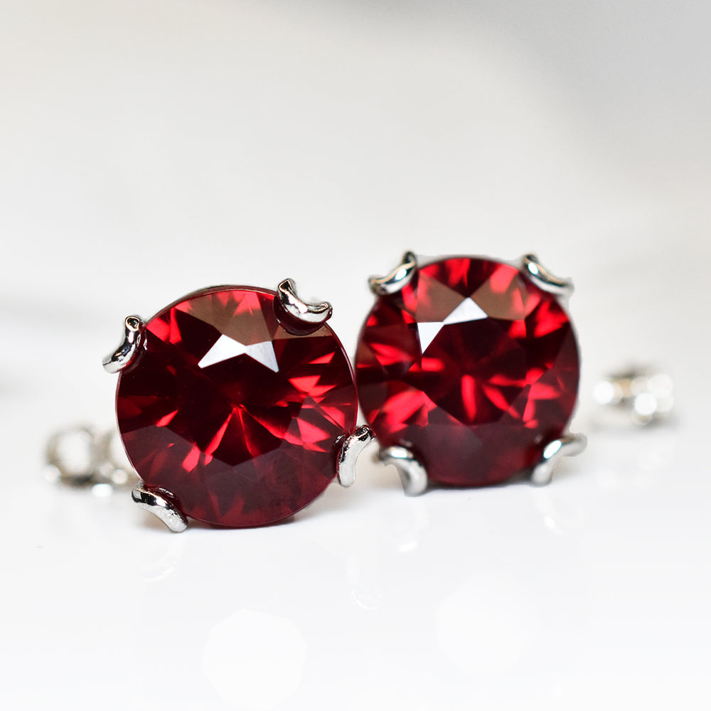 Natural CERTIFIED Red Ruby 43 Ct Stunning Round Earring Pair Best For Birthday's