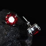 Natural CERTIFIED Red Ruby 43 Ct Stunning Round Earring Pair Best For Birthday's