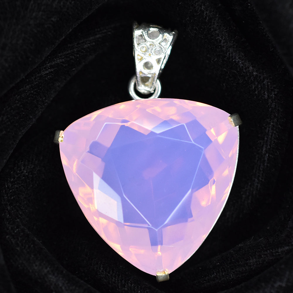 925 Sterling Silver 76.95 Ct CERTIFIED Opal Multicolor A Grade Gems Pendant