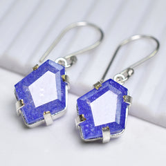 Natural Purple Tanzanite 52 Ct CERTIFIED 925 Starling Silver Gems Fancy Earring