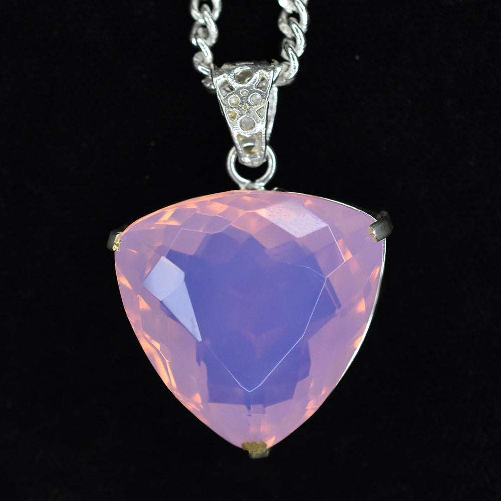 925 Sterling Silver 76.95 Ct CERTIFIED Opal Multicolor A Grade Gems Pendant