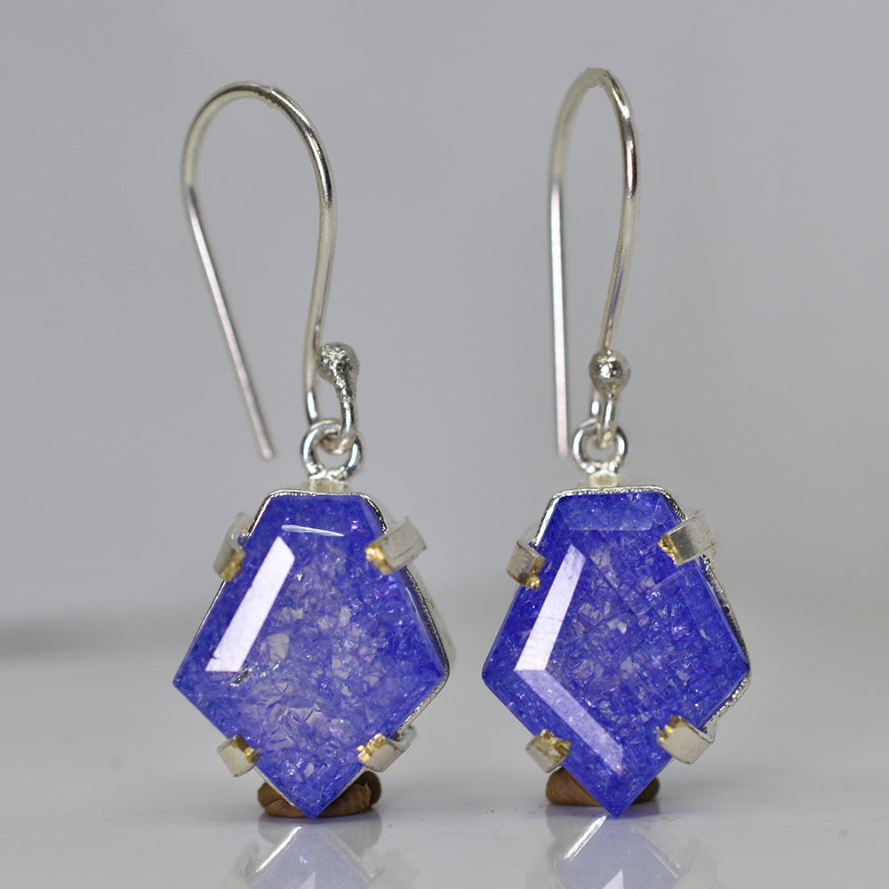 Natural Purple Tanzanite 52 Ct CERTIFIED 925 Starling Silver Gems Fancy Earring