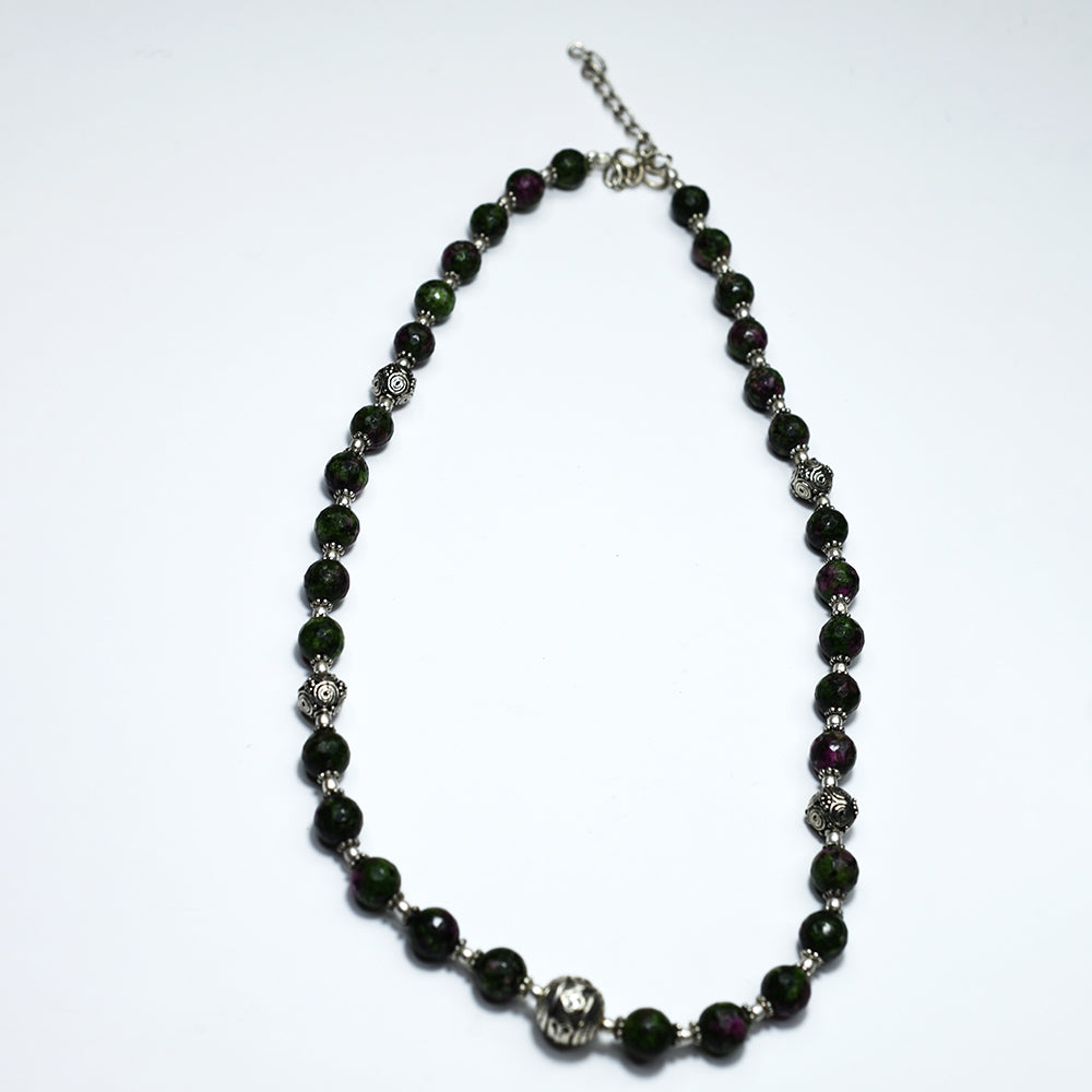Natural Zoisite Ruby 208.2 Ct Verified 925 Stirling Silver Jewlery Neckless Gems