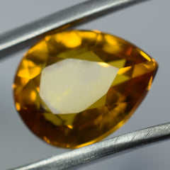 Natural Ceylon Sapphire Yellow 7 Ct CERTIFIED Pear Cut Loose Gemstone