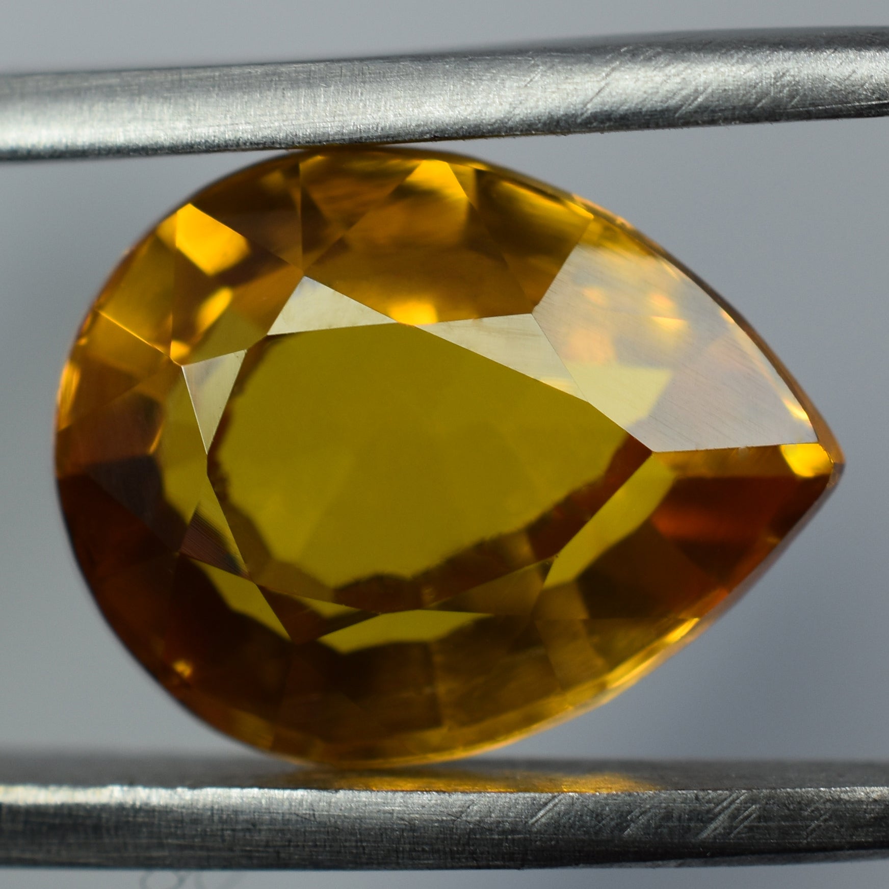 Natural Ceylon Sapphire Yellow 7 Ct CERTIFIED Pear Cut Loose Gemstone