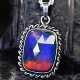 CERTIFIED Natural Opal Cushion Cut 35.65 Ct Certified Sterling Silver Pendant