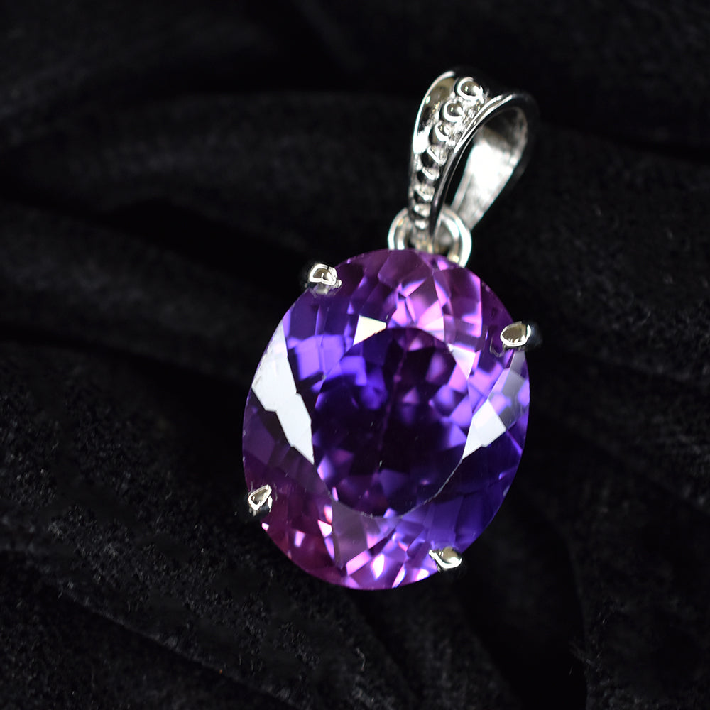 27.5 Ct Purple Tanzanite 925 Sterling Silver Natural Pendant Gemstone CERTIFIED