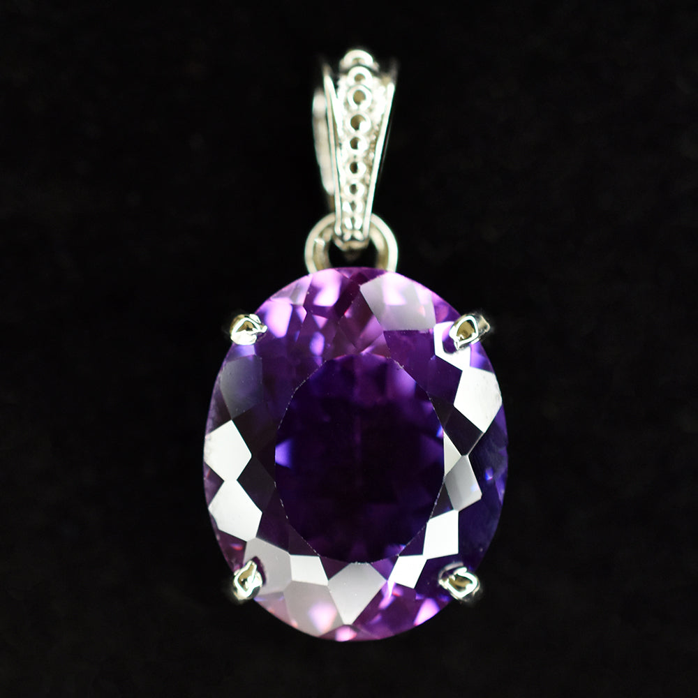 27.5 Ct Purple Tanzanite 925 Sterling Silver Natural Pendant Gemstone CERTIFIED