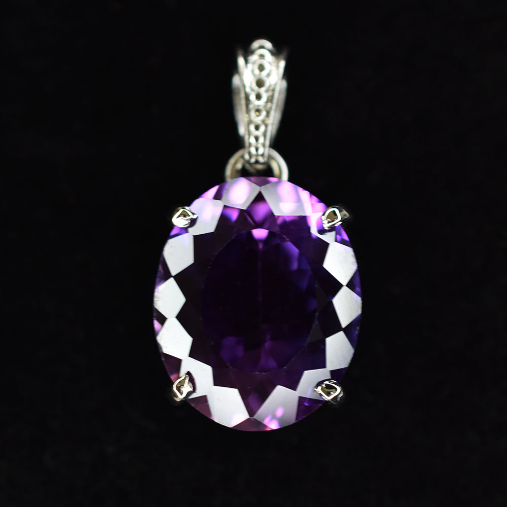 27.5 Ct Purple Tanzanite 925 Sterling Silver Natural Pendant Gemstone CERTIFIED