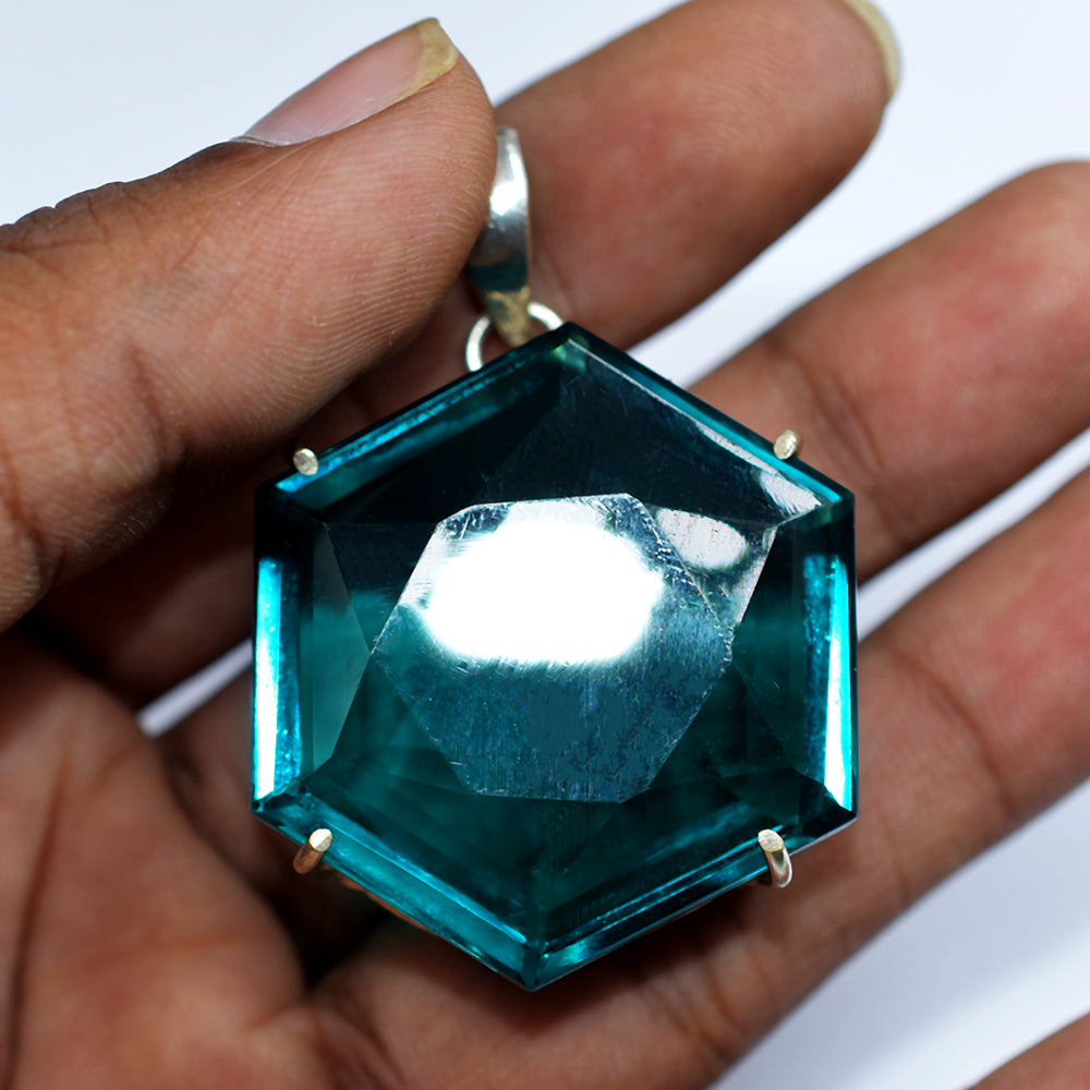 silver topaz pendant India