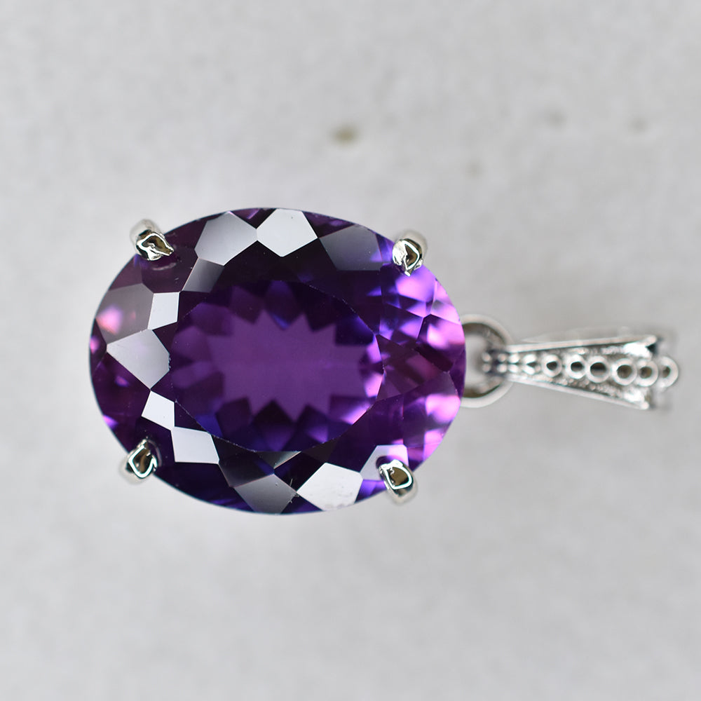 27.5 Ct Purple Tanzanite 925 Sterling Silver Natural Pendant Gemstone CERTIFIED