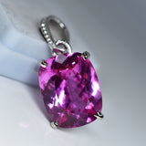 925 Sterling Silver Natural Pink Tourmaline Pendant 22 Ct CERTIFIED For Gift Her
