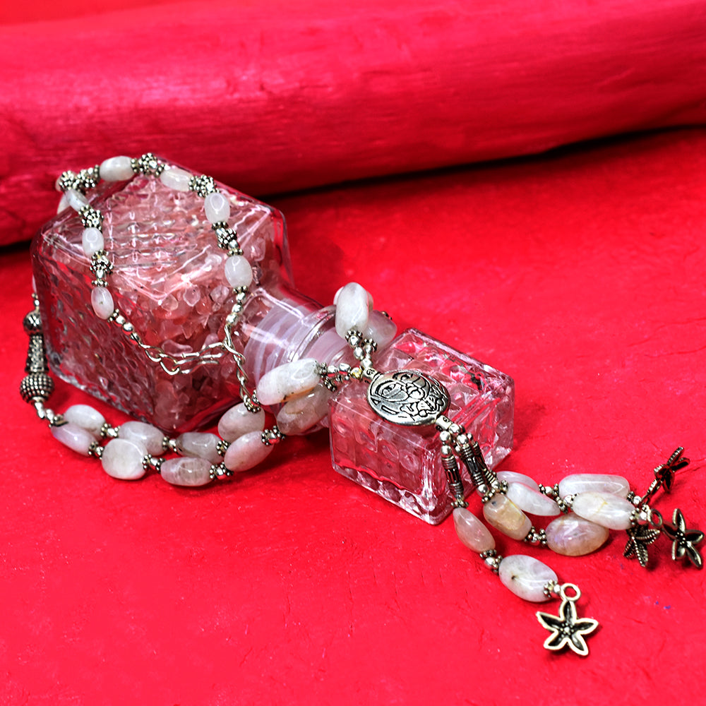 41 Gems Genuine 925 Sterling Silver Natural Moonstone Necklace 284 Ct Lab-Tested