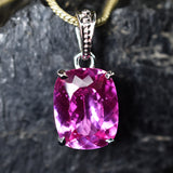 925 Sterling Silver Natural Pink Tourmaline Pendant 22 Ct CERTIFIED For Gift Her